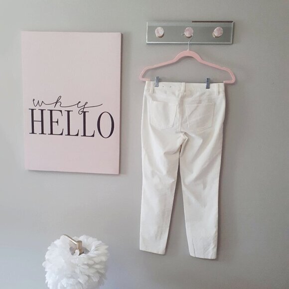 NWOT Talbots white shimmer sparkle slim ankle corduroy jean pants - Picture 7 of 8
